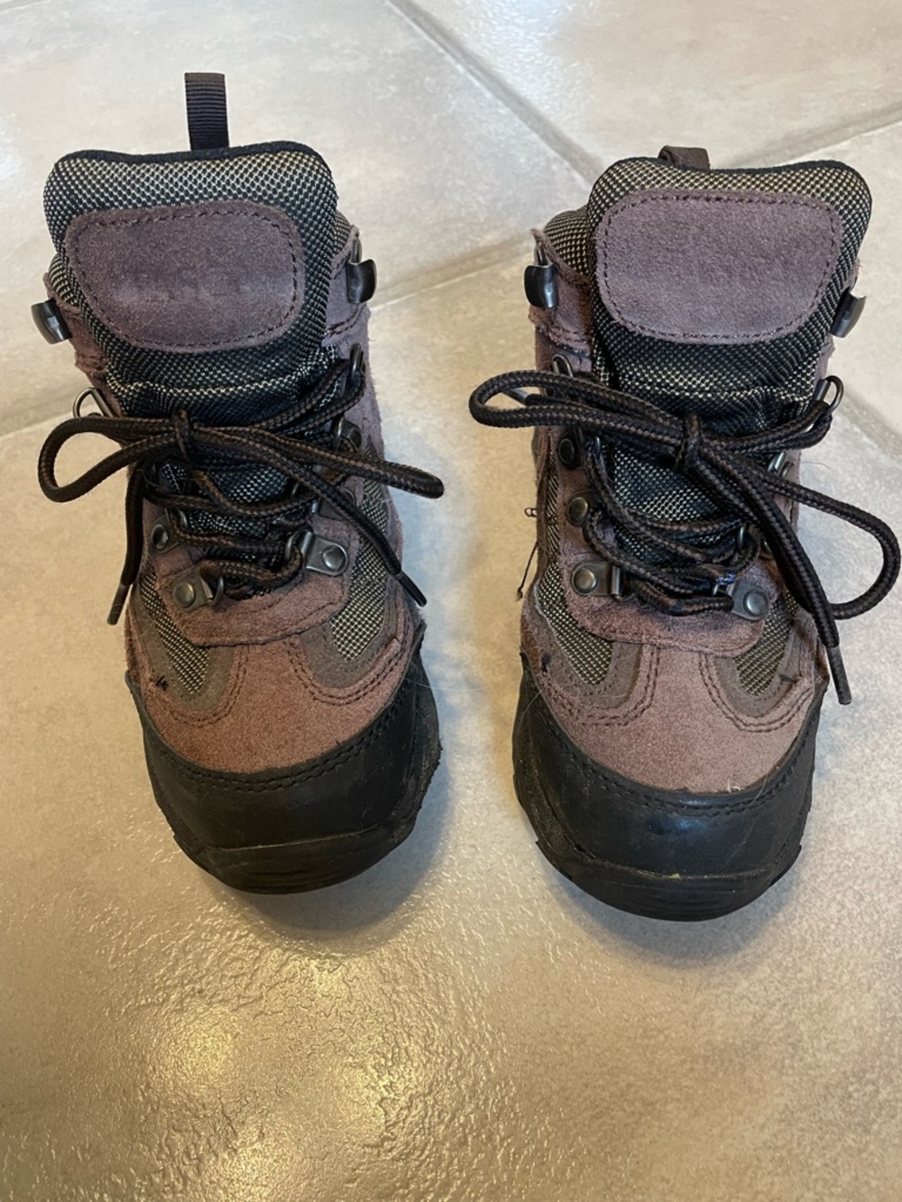 Itasca Brown and Black Kids Waterproof Hiking Boots